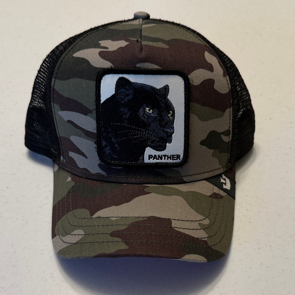 The Farm Panther Trucker Hat - Camo/Black